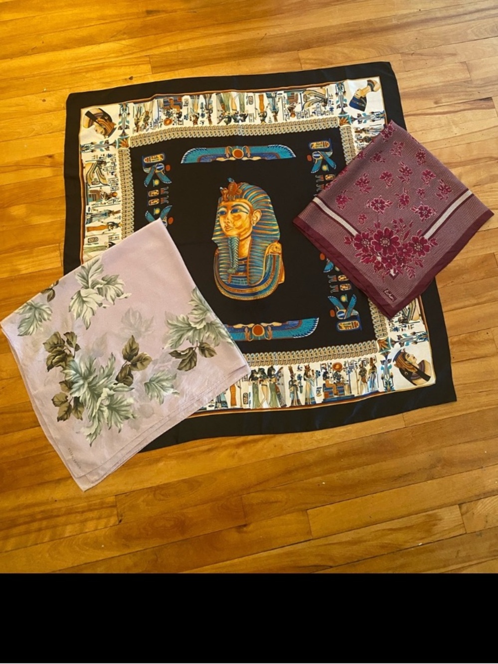 Ellen Tracy & Echo Silk / Poyester Floral Scarfs lot